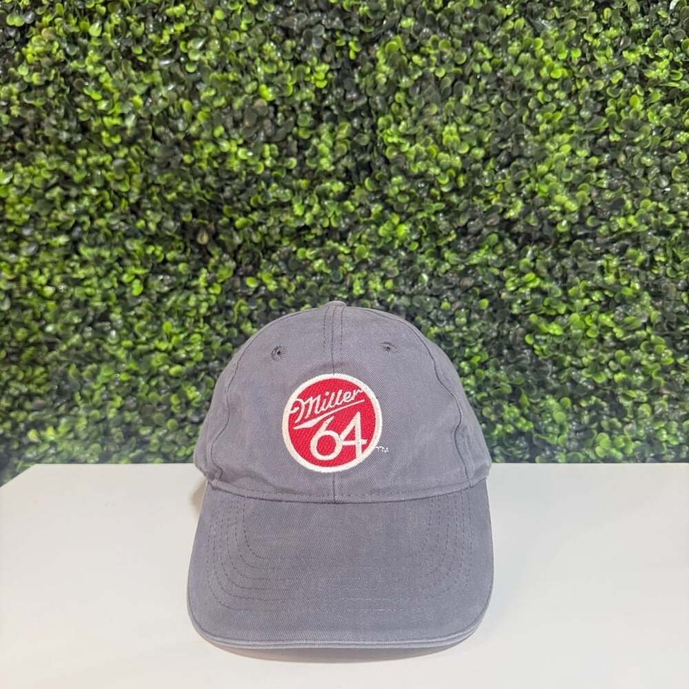 Miller 64 Adjustable Baseball Hat Cap Gray Logo